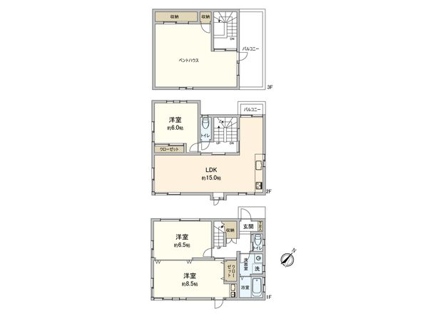 富士見市鶴瀬西3丁目 戸建 間取図(平面図) 富士見市鶴瀬西3丁目 戸建 間取図(平面図)