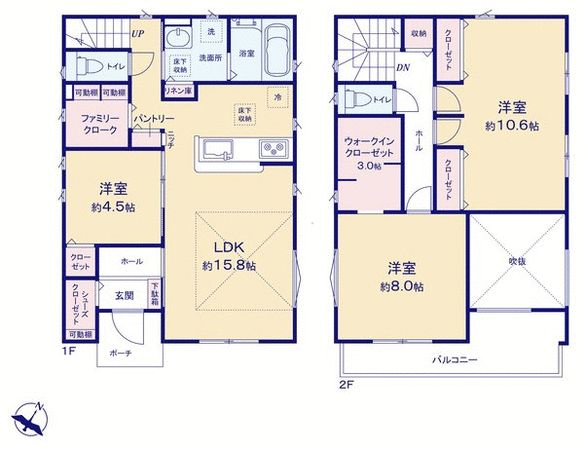 ふじみ野市上ノ原3丁目 戸建 2号棟 間取り