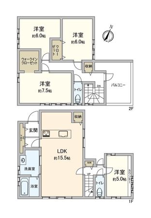 ふじみ野市新駒林3丁目 戸建 間取図(平面図) ふじみ野市新駒林3丁目 戸建 間取図(平面図)