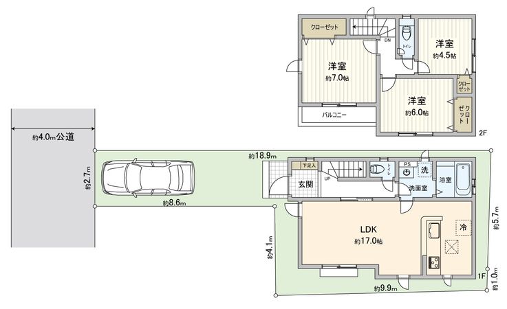 ふじみ野市西原1丁目 3期 新築戸建 4号棟 間取図(平面図)