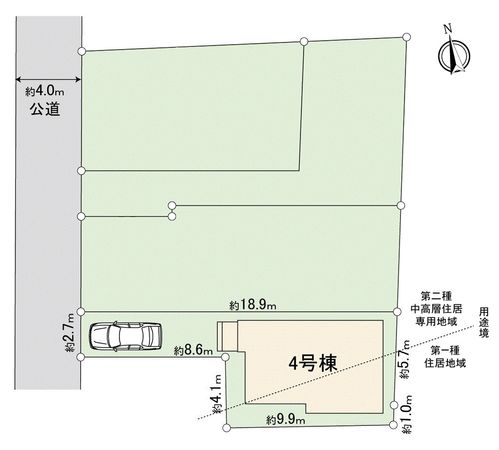 ふじみ野市西原1丁目 3期 新築戸建 4号棟 全体区画図