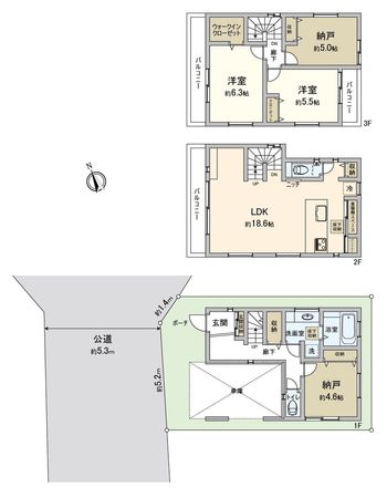 富士見市東みずほ台4丁目 新築戸建 A号棟 間取図(平面図)