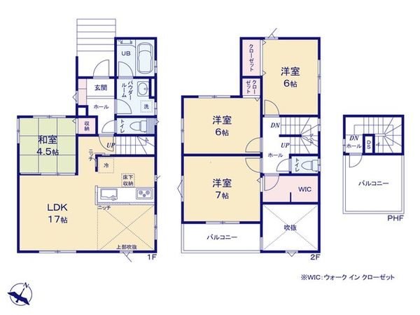 入間郡三芳町北永井 戸建 1号棟 間取図(平面図) 入間郡三芳町北永井 戸建 1号棟 間取図(平面図)