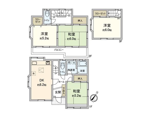 富士見市鶴瀬西3丁目 戸建 間取図(平面図)