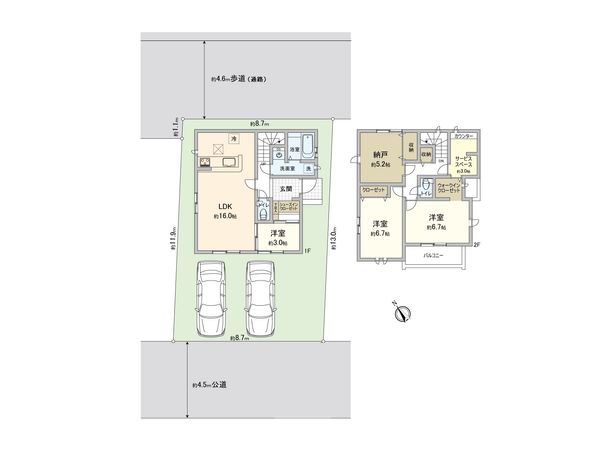 富士見市鶴瀬西3丁目 12期 新築戸建 間取図(平面図)