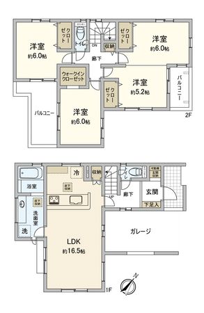 富士見市鶴瀬西3丁目 新築戸建 間取図(平面図)