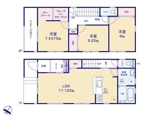 ふじみ野市大井中央1丁目 新築戸建 4号棟 間取図(平面図) ふじみ野市大井中央1丁目 新築戸建 4号棟 間取図(平面図)