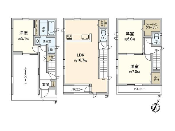 富士見市鶴馬3丁目 新築戸建 間取図(平面図) 富士見市鶴馬3丁目 新築戸建 間取図(平面図)