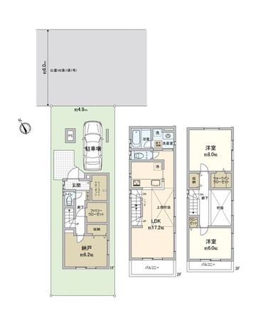 富士見市東みずほ台3丁目 4号棟 間取図(平面図) 富士見市東みずほ台3丁目 4号棟 間取図(平面図)