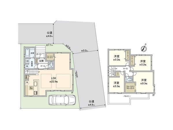 ふじみ野市駒林元町4丁目 新築戸建 間取図(平面図) ふじみ野市駒林元町4丁目 新築戸建 間取図(平面図)