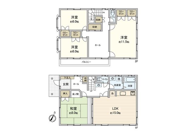 ふじみ野市上福岡3丁目 戸建 間取図(平面図) ふじみ野市上福岡3丁目 戸建 間取図(平面図)