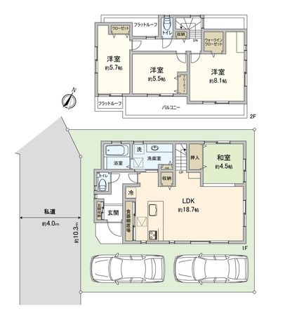 ふじみ野市上福岡4丁目 第12期 新築戸建 間取図(平面図) ふじみ野市上福岡4丁目 第12期 新築戸建 間取図(平面図)