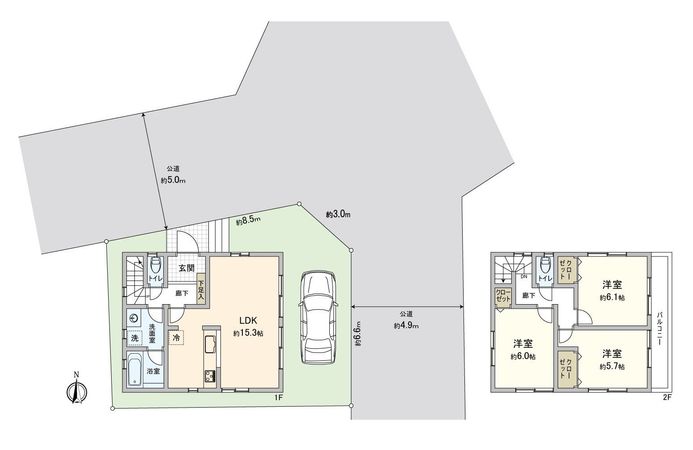 ふじみ野市水宮 第3 新築戸建 間取図(平面図) ふじみ野市水宮 第3 新築戸建 間取図(平面図)