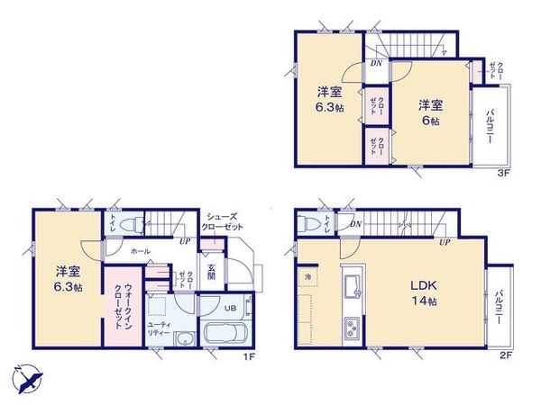 ふじみ野市大原2丁目 戸建 B号棟 間取図(平面図) ふじみ野市大原2丁目 戸建 B号棟 間取図(平面図)