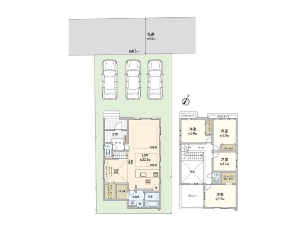 ふじみ野市大井中央 6期 新築戸建 間取図(平面図) ふじみ野市大井中央 6期 新築戸建 間取図(平面図)