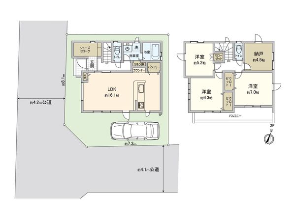 ふじみ野市大井武蔵野 4期 新築戸建 間取図(平面図) ふじみ野市大井武蔵野 4期 新築戸建 間取図(平面図)