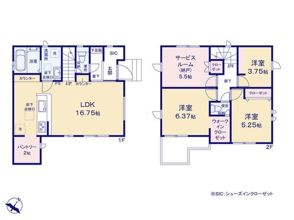 入間郡三芳町大字北永井 7期 新築戸建 間取図(平面図)