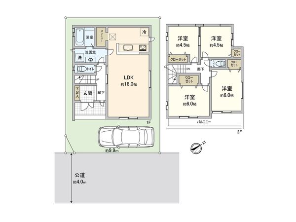 ふじみ野市西 第1 2号棟 新築戸建 間取図(平面図) ふじみ野市西 第1 2号棟 新築戸建 間取図(平面図)
