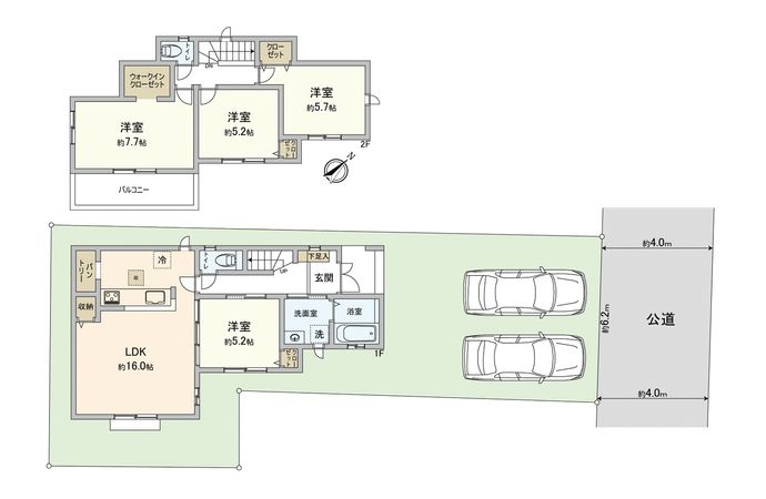 富士見市上沢2丁目 新築戸建 間取図(平面図) 富士見市上沢2丁目 新築戸建 間取図(平面図)