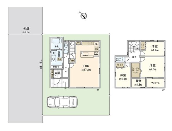富士見市鶴馬2丁目 戸建 間取図(平面図)
