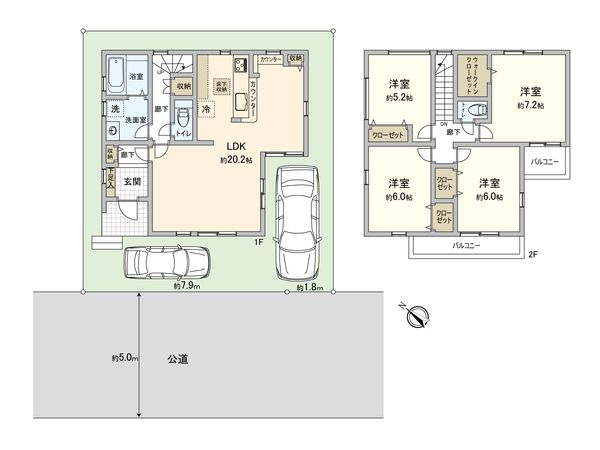 ふじみ野市西1丁目 1期 新築戸建 間取図(平面図) ふじみ野市西1丁目 1期 新築戸建 間取図(平面図)