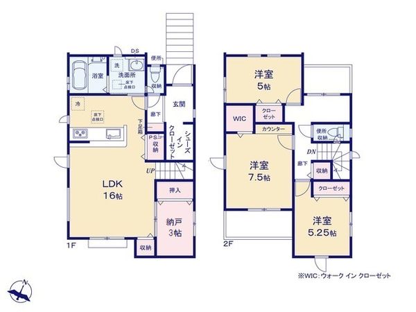 富士見市諏訪1丁目 4期 2号棟 新築戸建 間取図(平面図) 富士見市諏訪1丁目 4期 2号棟 新築戸建 間取図(平面図)