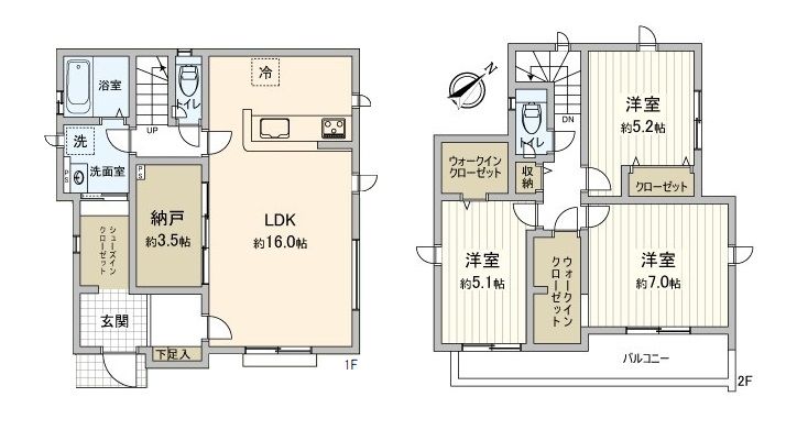 ふじみ野市滝 2期 2号棟 新築戸建 間取図(平面図) ふじみ野市滝 2期 2号棟 新築戸建 間取図(平面図)