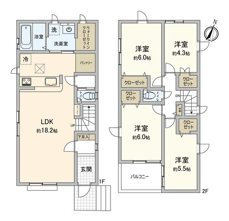 ふじみ野市南台2丁目 9期 新築戸建 間取図(平面図) ふじみ野市南台2丁目 9期 新築戸建 間取図(平面図)