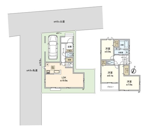ふじみ野市上ノ原1丁目 1期 A号棟 新築戸建 間取図(平面図) ふじみ野市上ノ原1丁目 1期 A号棟 新築戸建 間取図(平面図)