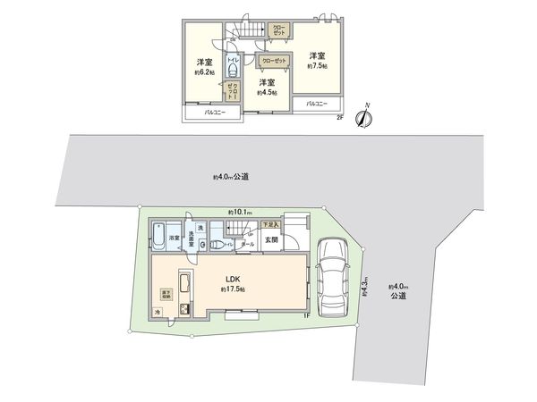ふじみ野市上ノ原1丁目 1期 B号棟 新築戸建 間取図(平面図) ふじみ野市上ノ原1丁目 1期 B号棟 新築戸建 間取図(平面図)