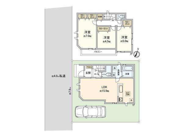 ふじみ野市上ノ原1丁目 1期 C号棟 新築戸建 間取図(平面図) ふじみ野市上ノ原1丁目 1期 C号棟 新築戸建 間取図(平面図)