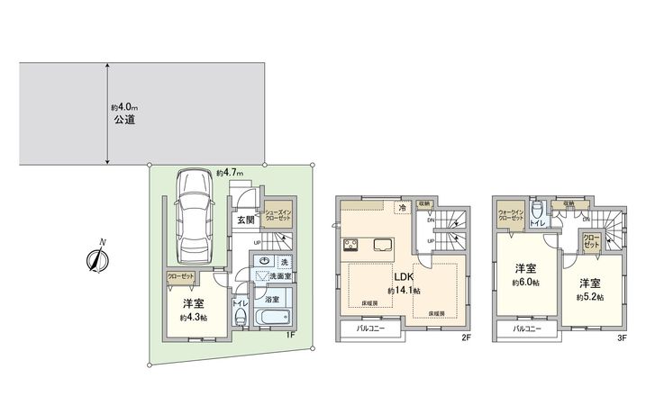 富士見市上沢1丁目 18期 新築戸建 間取図(平面図) 富士見市上沢1丁目 18期 新築戸建 間取図(平面図)