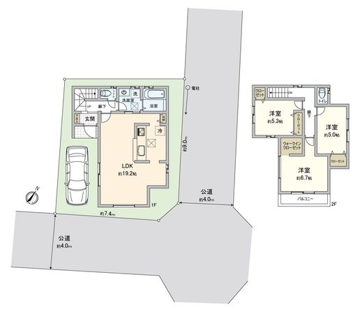 富士見市渡戸3丁目 新築戸建 間取図(平面図) 富士見市渡戸3丁目 新築戸建 間取図(平面図)