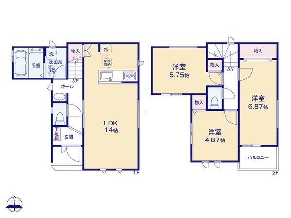 富士見市関沢3丁目 新築戸建 間取図(平面図) 富士見市関沢3丁目 新築戸建 間取図(平面図)