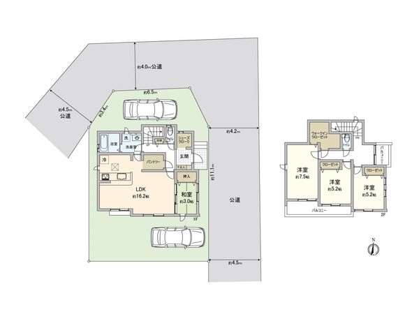 富士見市渡戸3丁目 9期 新築戸建 間取図(平面図) 富士見市渡戸3丁目 9期 新築戸建 間取図(平面図)