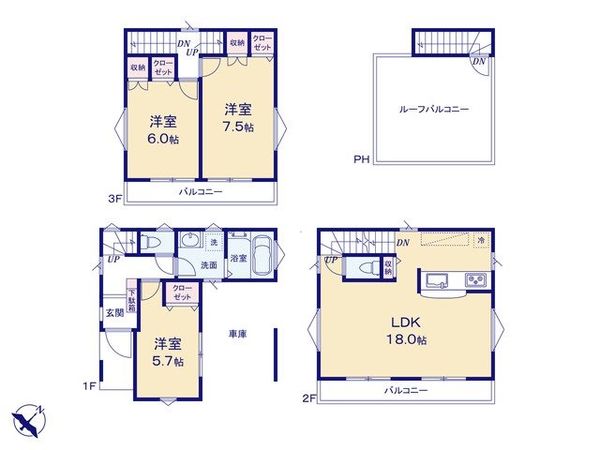 富士見市関沢2丁目 戸建 間取図(平面図) 富士見市関沢2丁目 戸建 間取図(平面図)