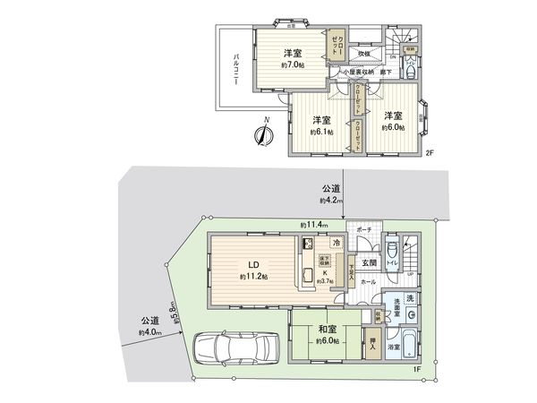 入間郡三芳町大字藤久保 中古戸建 間取図(平面図) 間取図(平面図)