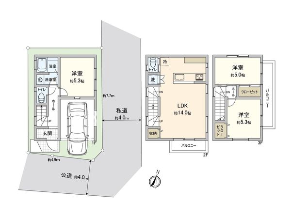 入間郡三芳町大字藤久保 新築戸建 間取図(平面図)
