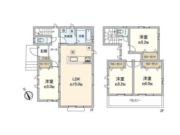入間郡三芳町藤久保 新築戸建 A号棟 間取図(平面図)