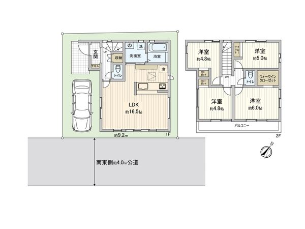 ふじみ野市南台1丁目 2期 新築戸建 1号棟 間取図(平面図)