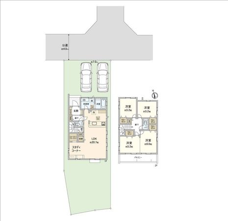 ふじみ野市築地3丁目 新築戸建 2号棟 間取図(平面図)