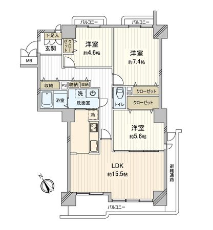 朝日センチュリーみずほ台 E棟 間取図(平面図) 間取図(平面図)