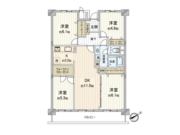 みよしみずほ台サンライトマンション D棟 間取図(平面図) 間取図(平面図)