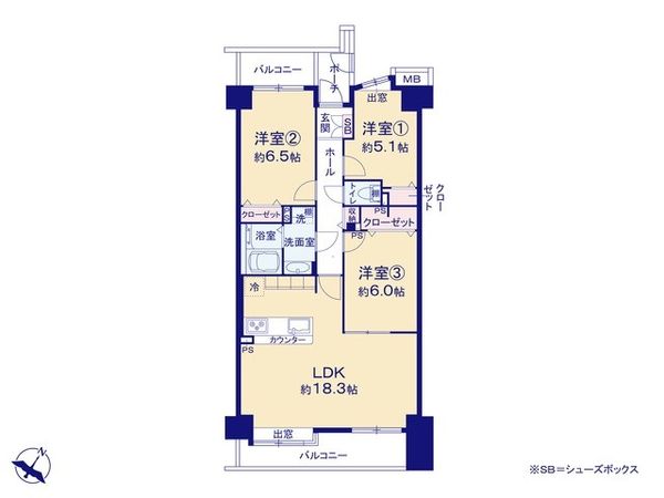 コスモ上福岡センターヒルズ 間取図(平面図)