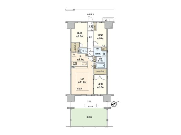 レーベンふじみ野ソラヒルズ 間取図(平面図)