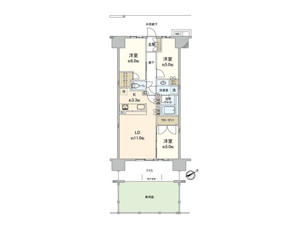 レーベンふじみ野ソラヒルズ 間取図(平面図)