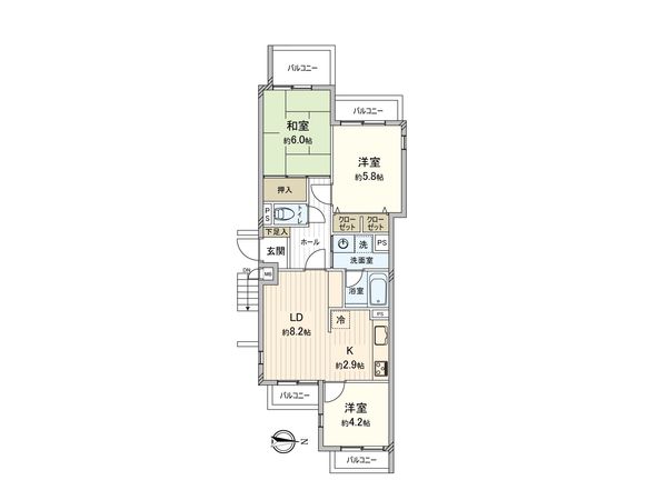 鶴瀬ビューパレー 間取図(平面図)