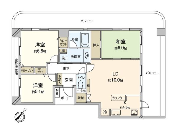 レクセルマンション鶴瀬第2 間取図(平面図)