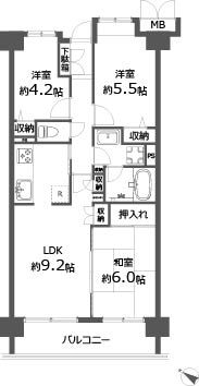小田急コアロードふじみ野 間取図(平面図) 小田急コアロードふじみ野 間取図(平面図)