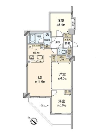 レクセルマンション鶴瀬 間取図(平面図) レクセルマンション鶴瀬 間取図(平面図)